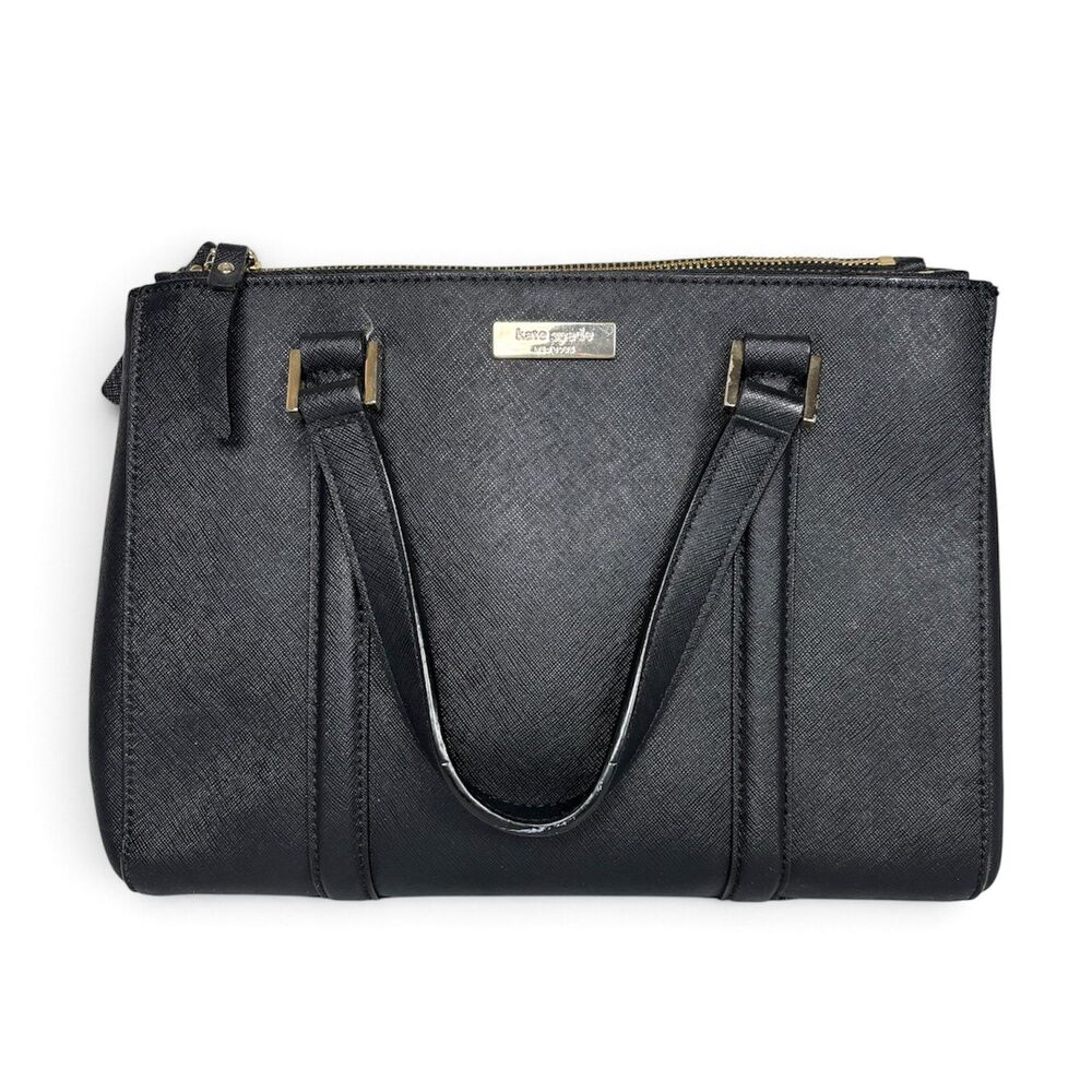 Kate Spade New York Newbury Lane Loden Satchel Black Saffiano Leather Handbag